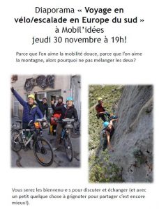 Voyage en vélo/escalade en Europe du sud