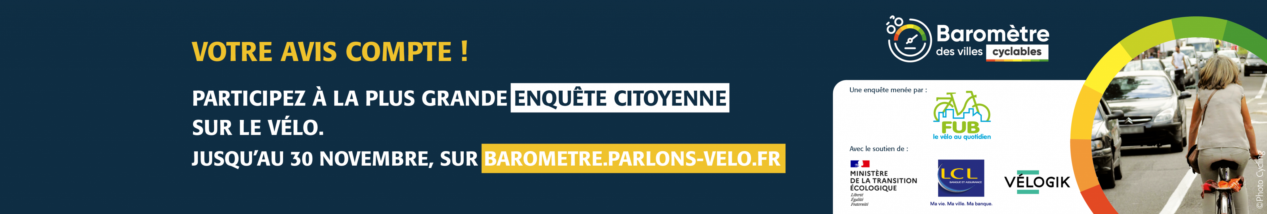 Nouvelle édition du baromètre des villes cyclables : participez !
