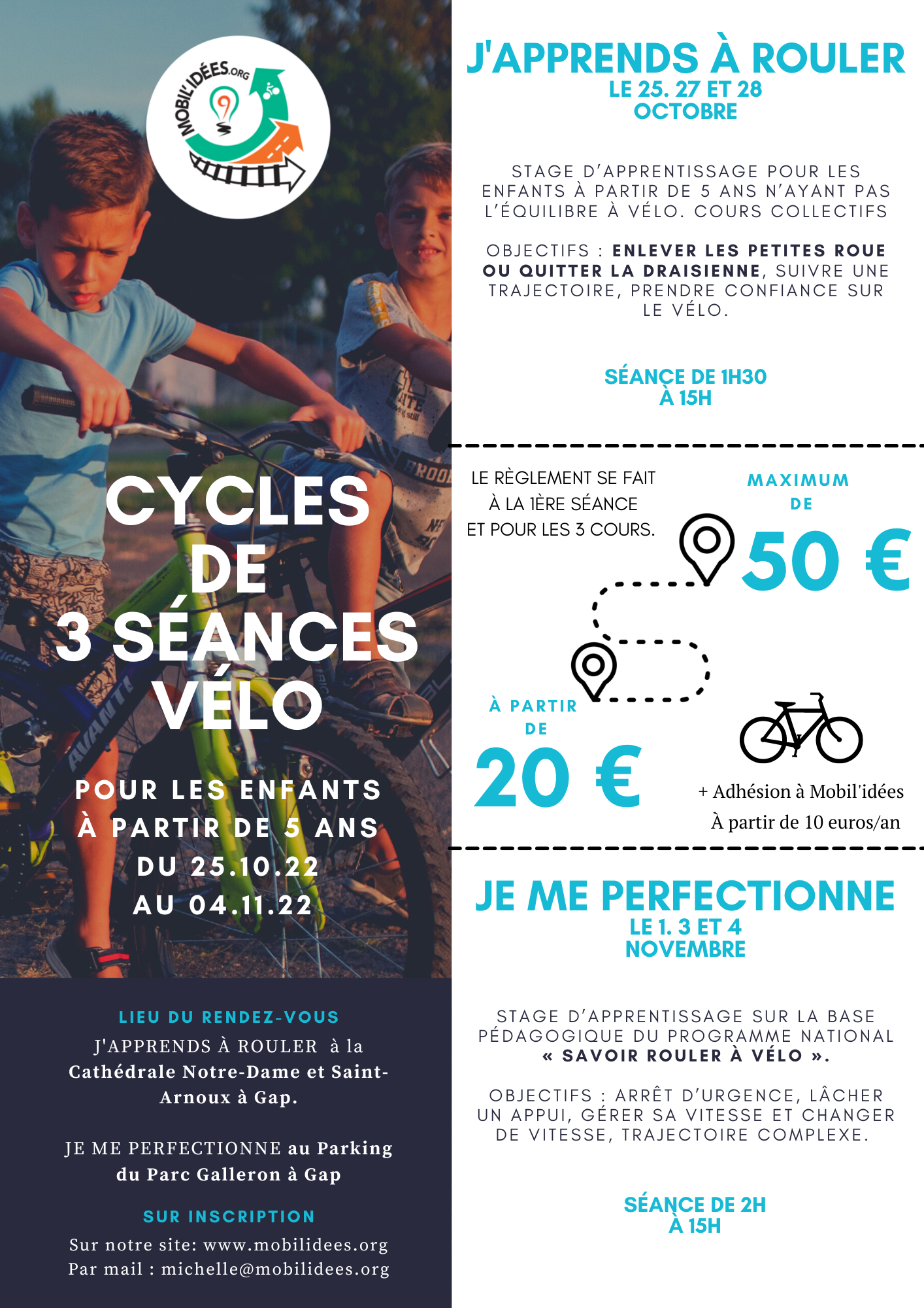 You are currently viewing 2 CYCLES VÉLO PENDANT LES VACANCES DE LA TOUSSAINT ET POUR LES ENFANTS !