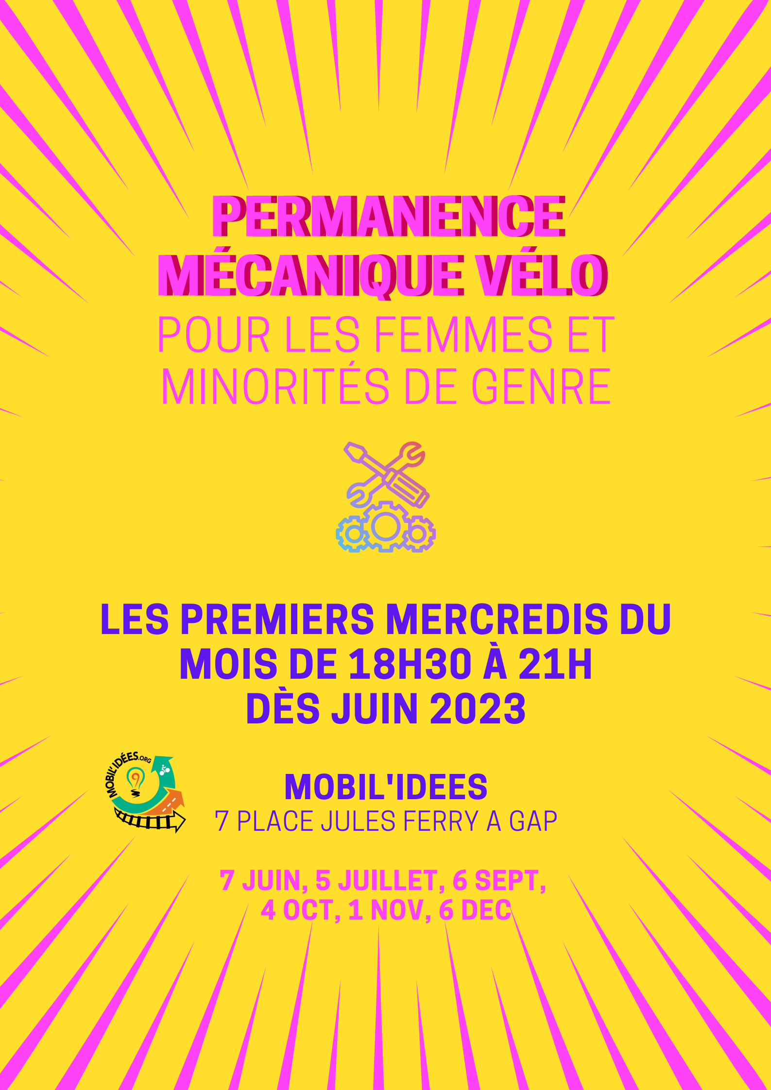 Ré-ouverture de Permanence en Mécanique Vélo pour les femmes et minorités de genre !